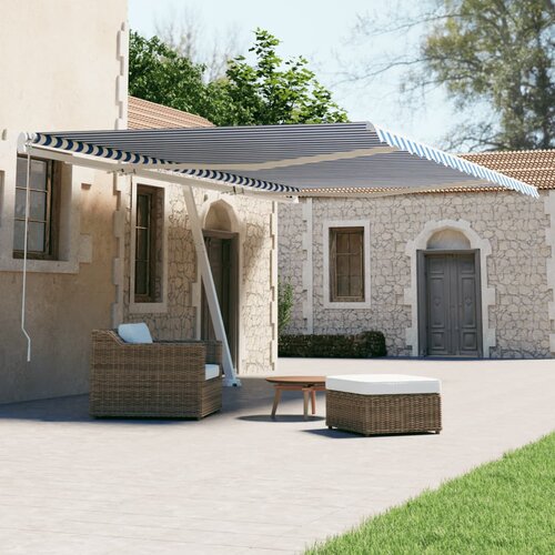 vidaXL Prostostoječa avtomatska tenda 500x300 cm modra/bela Cene