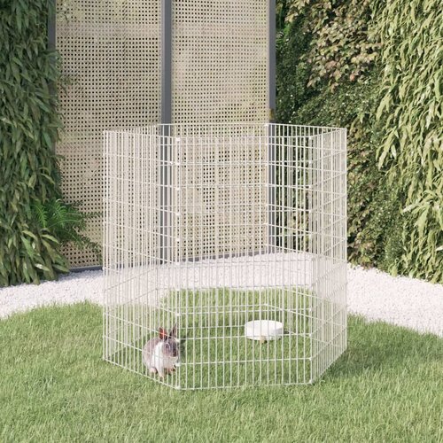 VidaXL Kavez za zečeve sa 6 panela 54x100 cm od pocinčanog željeza Slike