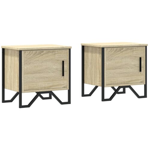  Noćni ormarići 2 kom boja hrasta 40x30x40 cm konstruirano drvo Slike