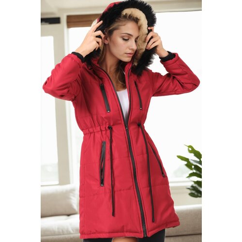 Dewberry Z6762 WOMEN'S COAT-BURGUNDY-1 Slike