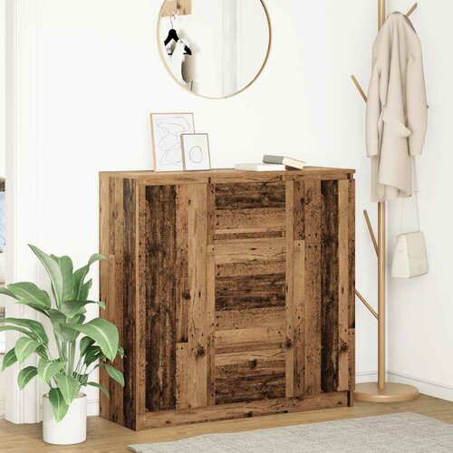 VidaXL Komoda s predali starinski les 100,5x35x98,5 cm inženirski les Slike
