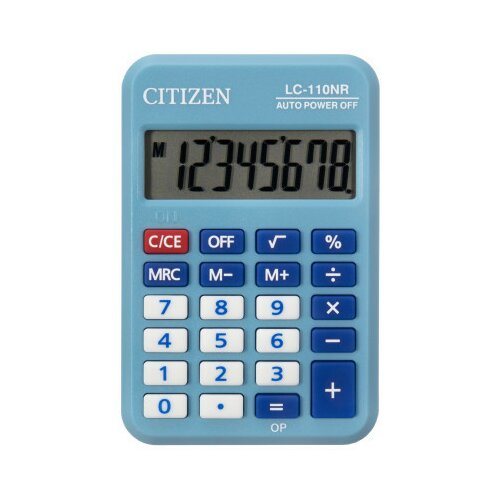 Kalkulator LC-110N, kolor, 8 cifara Citizen plava ( 05DGC110XE ) Slike