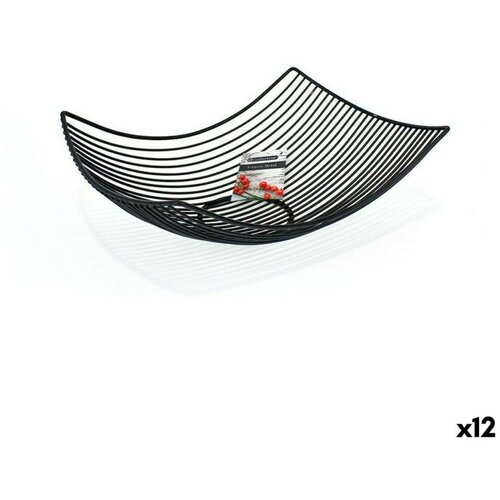 Posuda za Voće Confortime Crna Metal 31 x 23 x 10 cm (12 kom.) Cijene