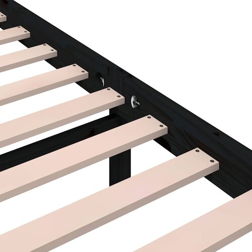  Okvir za krevet od masivnog drva crni 100 x 200 cm Slike