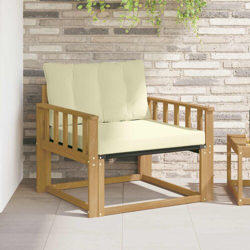  Set vanjskih sofa Čvrsto drvo akacije i Textilene Bijela i krem Cene