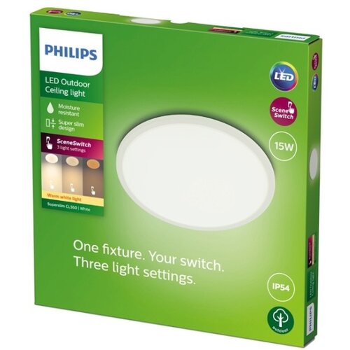 Philips LED prigu&amp;scaron;iva spolja&amp;scaron;nja svetiljka SUPERSLIM LED/15W/230V IP54 bela Slike