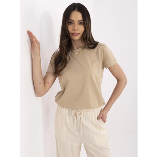 BASIC Feel Good T-shirt-CLM-TS-1640.87-beige Cene