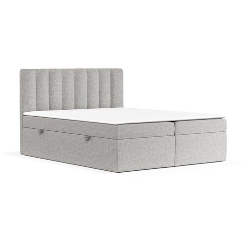 Maison de R&amp;ecirc;ve Svetlo siva boxspring postelja s prostorom za shranjevanje 180x200 cm Novento &amp;ndash; Slike
