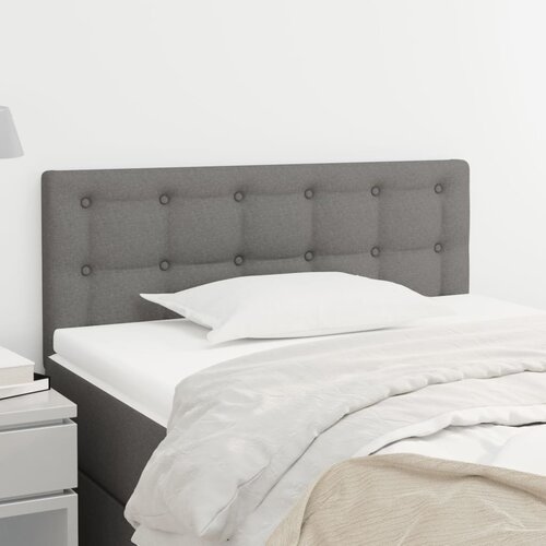 VidaXL Posteljno vzglavje temno sivo 100x5x78/88 cm blago Slike