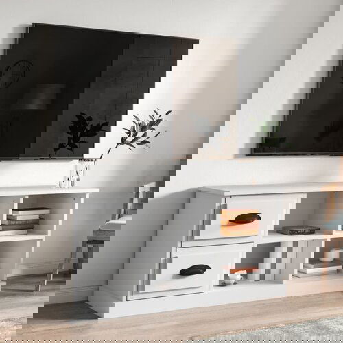 VidaXL TV omarica bela 102x35,5x47,5 cm inženirski les Slike