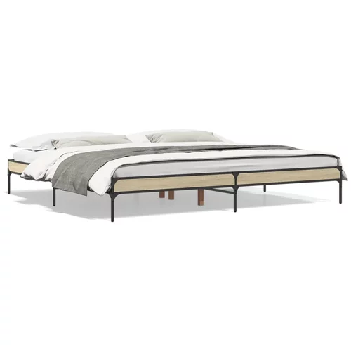 vidaXL Okvir za krevet boja hrasta 180x200cm konstruirano drvo i metal