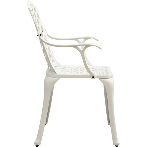  3-dijelni bistro set od lijevanog aluminija bijeli Slike