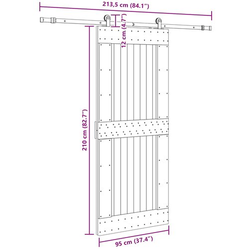  Klizna vrata NARVIK Prirodna i crna 95 x 210 cm (213,5 cm) Slike