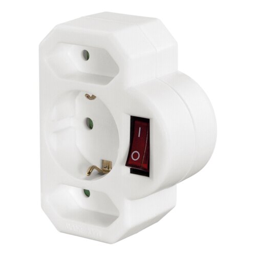 Hama Multi Socket 3-fold adapter with switch white Slike