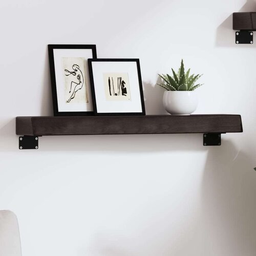  Stenska polica temno rjava 60x10x6 cm trdna hrastovina Cene
