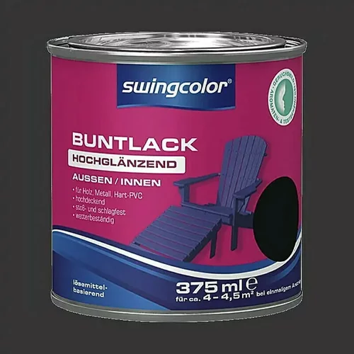 SWINGCOLOR Barvni lak Swingcolor (375 ml, črna barva)
