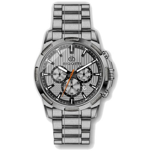 Bigotti muški multifunction sivi sportski ručni sat sa sivom metalnom narukvicom Slike
