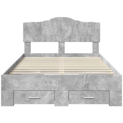  Okvir za krevet s uzglavljem Betonski sivi 135 x 190 cm Slike