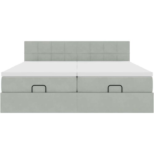 VidaXL Okvir kreveta s madracima svijetlosivi 180x200cm bar&amp;scaron;unasti Slike