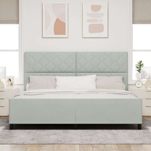 vidaXL Krevet Svjetlosiva 200x200 cm Baršun Cene