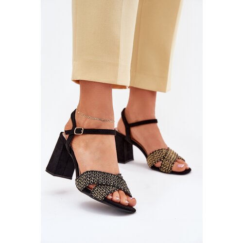 Boto Women's Heeled Sandals Black Almera Cene