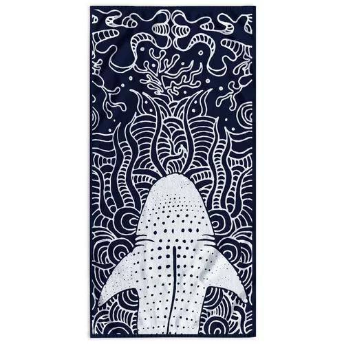 DecoKing Tamnoplavi ručnik za plažu 90x180 cm Shark -