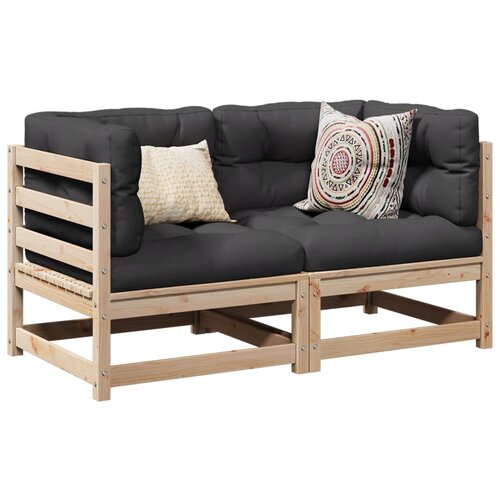 VidaXL 2-dijelni set vrtnih sofa s jastucima od masivne borovine Slike