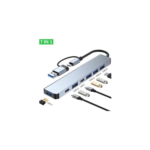 E-green USB 3.0/3.1 tip C - HUB Superbrzi 5-port USB 3.0 + 2x Tip C Cene