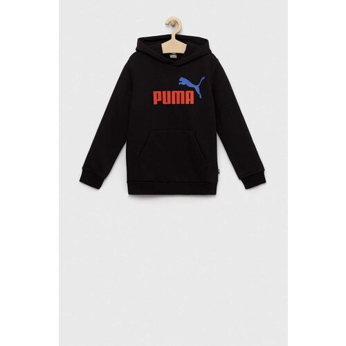 Puma Otro&amp;scaron;ki pulover ESS+ 2 Col Big Logo Hoodie FL B črna barva, s kapuco Slike