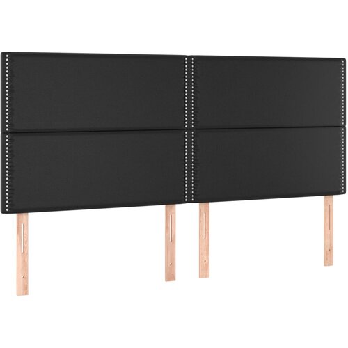 Maison Chic Posteljno vzglavje - Vzglavna omarica 4 kosa črn 80x5x78/88 cm umetno usnje, (22078252) Slike