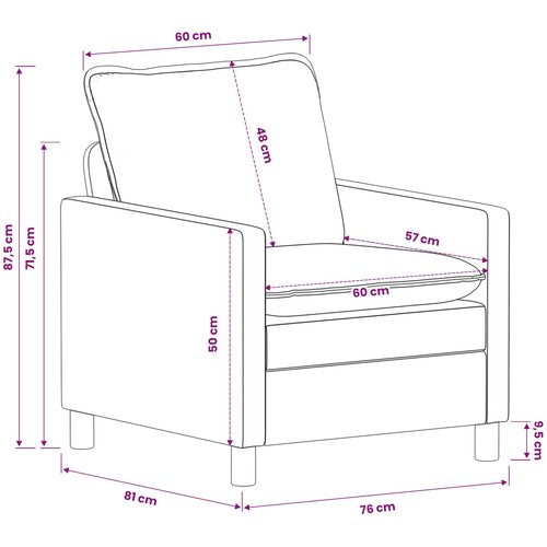SOFA Tamnosiva 76 x 81 x 87,5 cm Poliester Slike