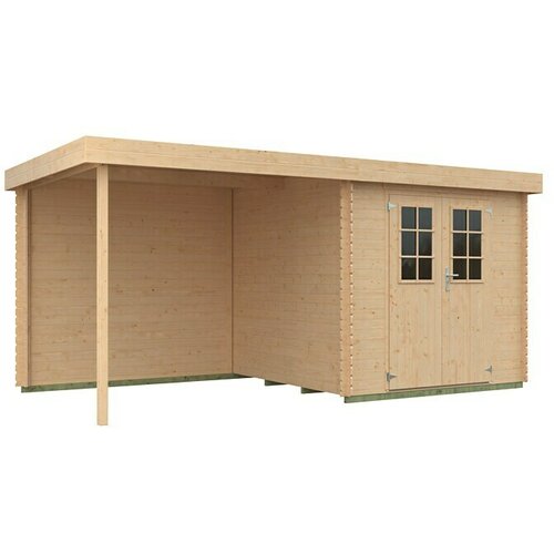 KIEHNHOLZ Vrtna kućica Eco-Lounge (Vanjska dimenzija uklj. krovni prevjes (Š x D): 454 x 230 cm, Drvo, Natur) Cijene