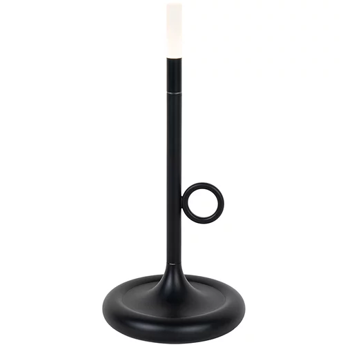 QAZQA Zunanja namizna svetilka črna z LED z zatemnitvijo na dotik za polnjenje - Sjarel