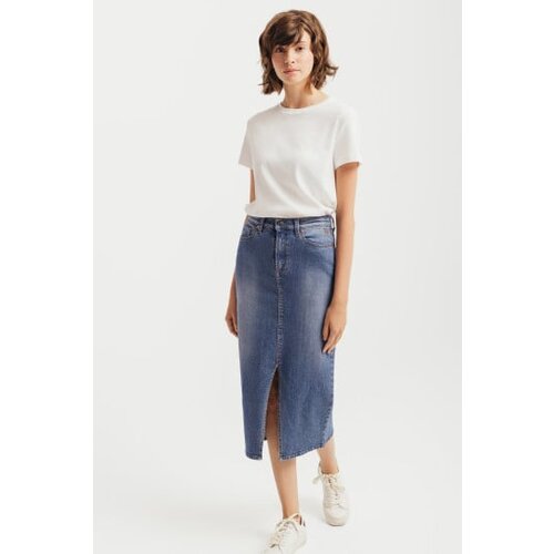 Legendww denim midi suknja sa slicem Cene