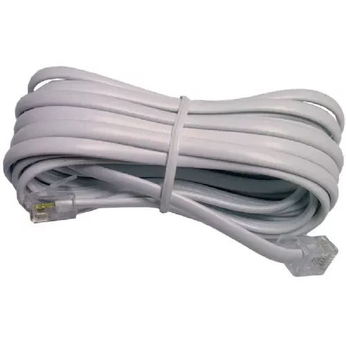 Cabletech telefonski kabel , ploščati, 10 m, bel