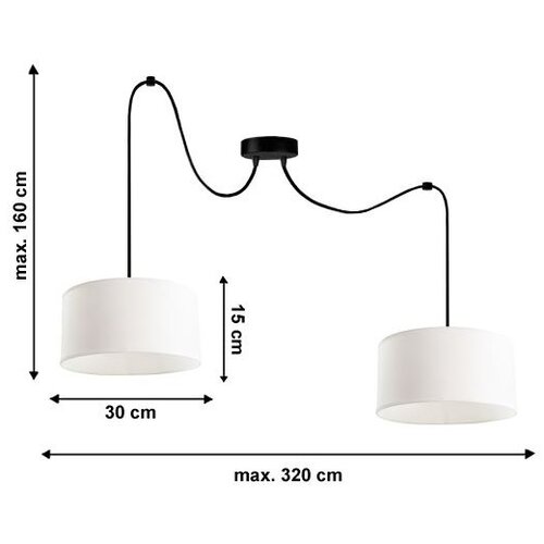  Luster na sajli TUZ 2xE27/60W/230V pauk Slike