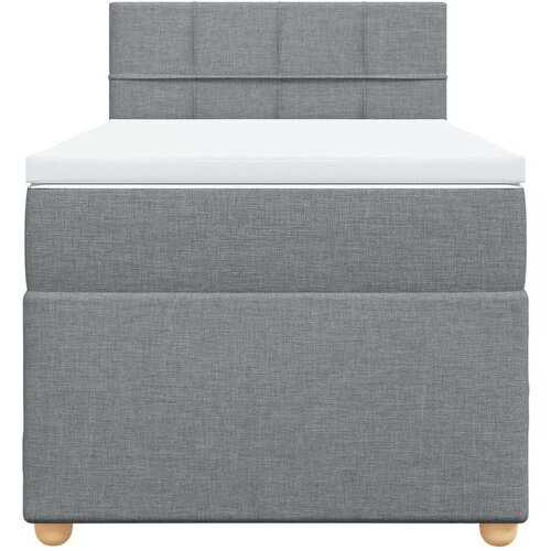 vidaXL Box spring postelja z vzmetnico svetlo siv 100x200 cm blago, (21291034) Cene