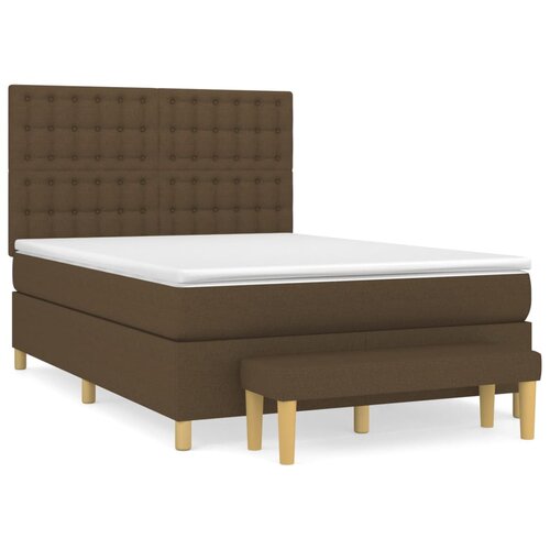 Maison Chic Box spring postelja - Vzmetna postelja z vzmetnico temno rjav 140x190 cm blago SL1292, (21910197) Cene