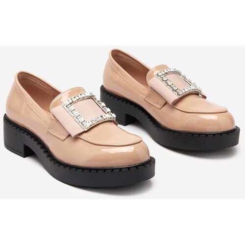 Resti Lacquered shoes with a buckle in nude color Fogim- Footwear Cene
