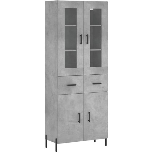 Maison Chic Visoka Komoda - Predalnik betonsko siva 69,5x34x180 cm inženirski les, (21720739) Cene