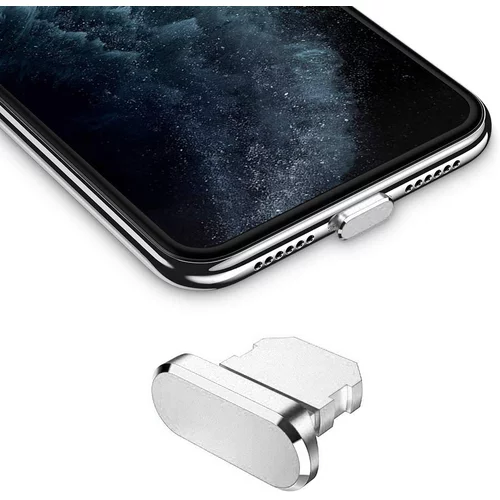 Cadorabo Zaščitni pokrovček, združljiv z Apple iPhone v Silver - Prug za zaščito pred praho, (20622025)