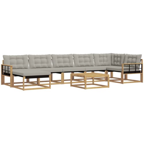  Set vanjskih sofa 8 kom. Bijela i svjetlosiva 79 x 79 x 37 cm Slike