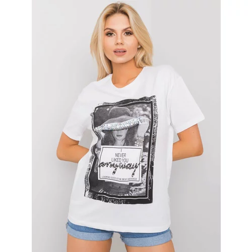 Fashion Hunters White T-shirt with print and application