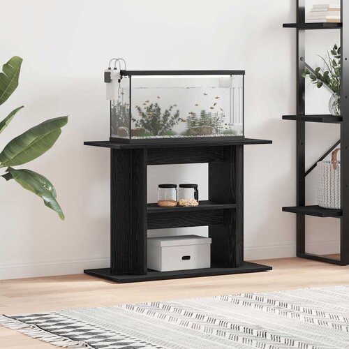  Stalak za akvarij crni hrast 80x35x60 cm konstruirano drvo Slike