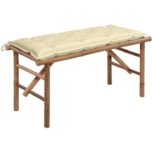  Sklopiva vrtna klupa s jastukom 118 cm od bambusa Slike