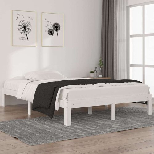  Okvir za krevet od masivne borovine bijeli 140 x 200 cm Slike