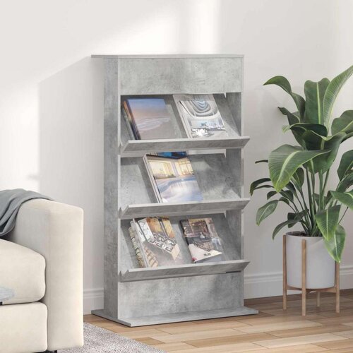  Polica za časopise s policom Betonski sivi 70 x 41 x 126 cm Cijene