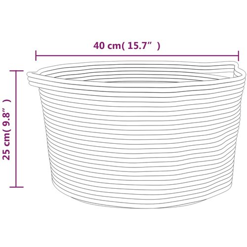  Ko&amp;scaron;ara za pohranu sivo-bijela &amp;Oslash; 40 x 25 cm pamučna Slike