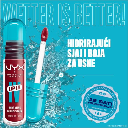 NYX Professional Makeup Lip I.V. Hydrating Gloss Stain glos za ustnice 5 ml odtenek 10 Berry Thirsty Slike