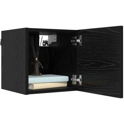  Set TV komoda 8 pcs 80 x 30 x 30 cm Crni hrast - Crni hrast 80 cm 8 Slike